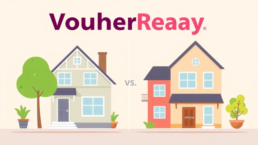 A professional illustration depicting voucherReady vs Apartments.com
