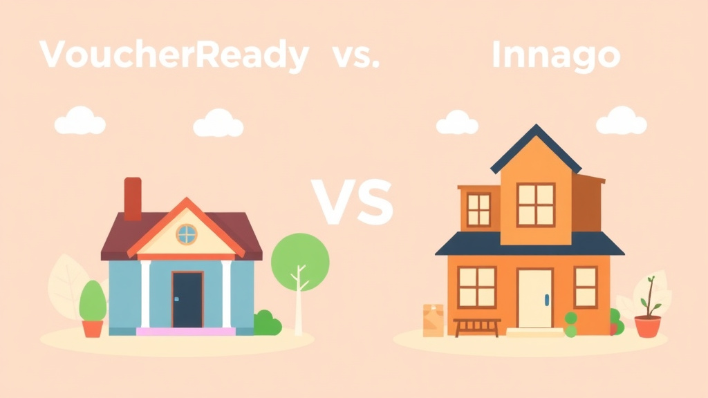 Visual overview of voucherReady vs Innago with key concepts highlighted