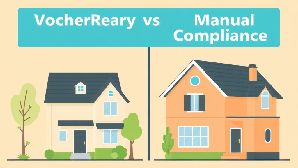 Illustration showing key concepts related to voucherready vs manual compliance