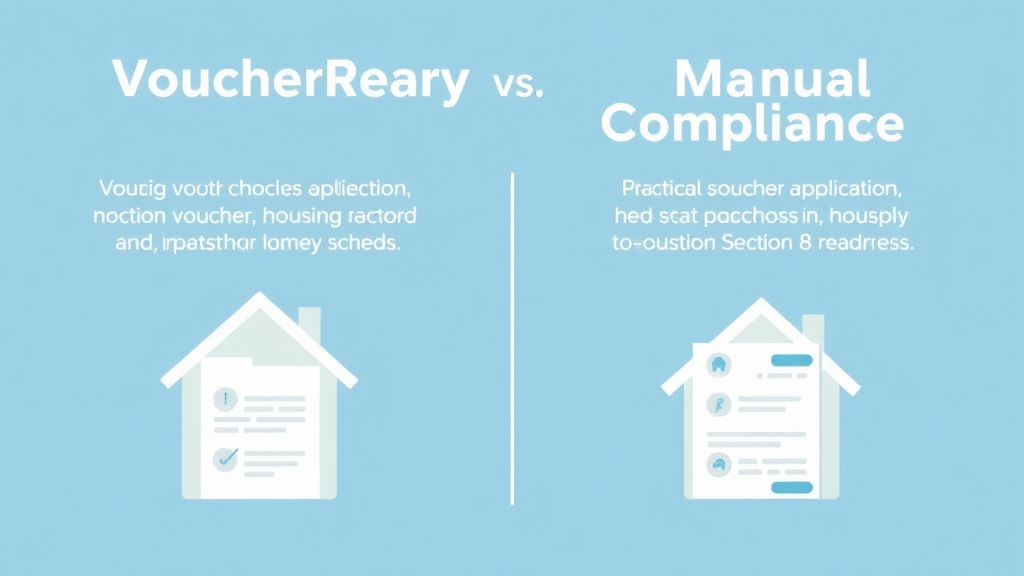 Visual guide for practical steps in voucherready vs manual compliance