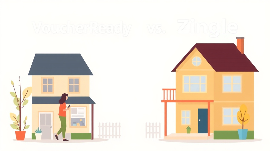 Illustration breaking down the fundamentals of voucherReady vs Zingle