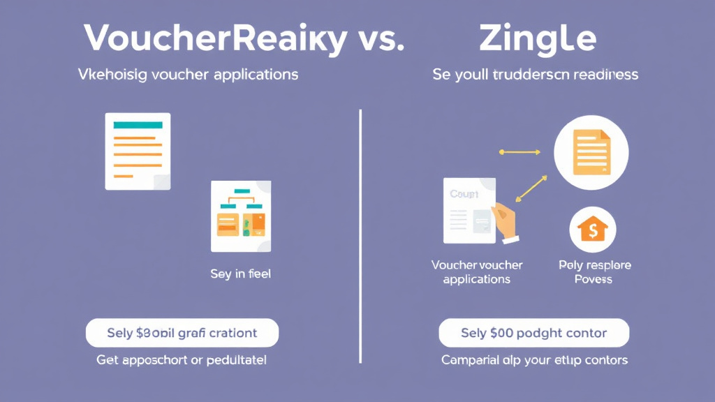 Action-oriented illustration showing how to apply voucherReady vs Zingle