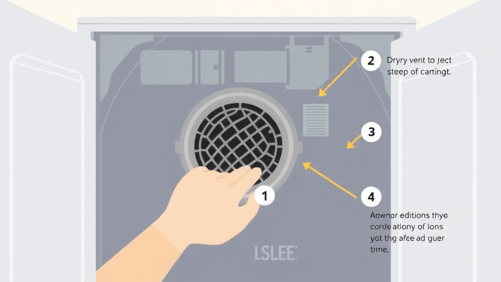Action-oriented illustration showing how to apply dryer Vent Inspection Preparation