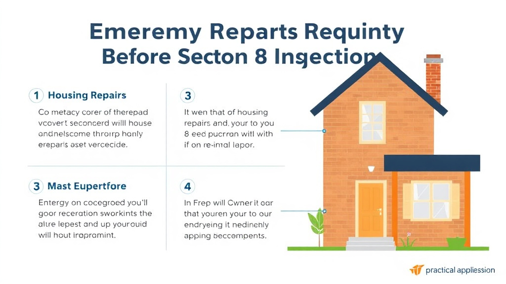 Action-oriented illustration showing how to apply emergency Repairs Before Section 8 Inspection