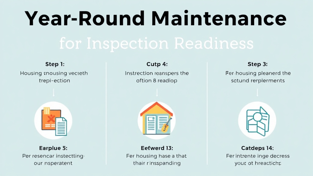 Visual guide for practical steps in year-round maintenance for inspection readiness