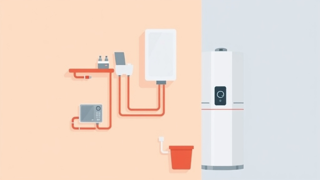 Illustration showing key concepts related to water heater replacement for section 8