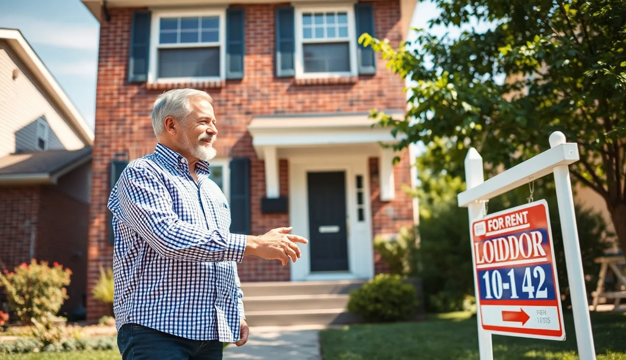Landlord shaking hands with a tenant outside a rental home, marketing to section 8 renters