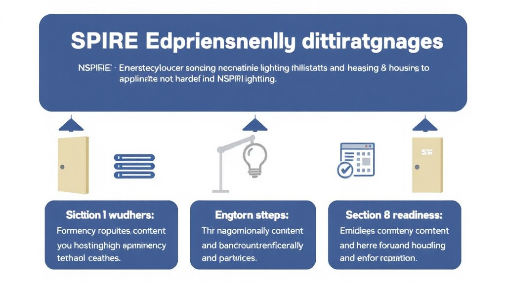 Visual guide for practical steps in nspire emergency lighting standards