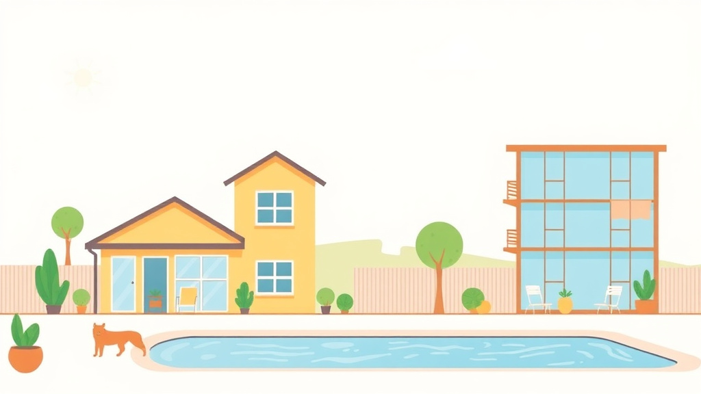 A professional illustration depicting NSPIRE Pool and Spa Standards