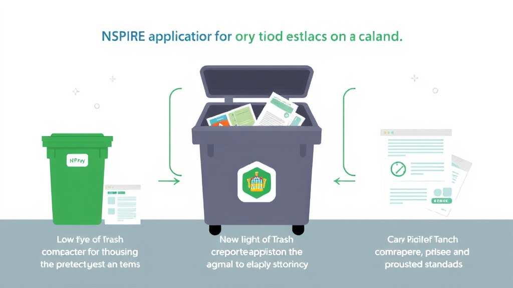 Visual guide for practical steps in nspire trash compactor and dumpster standards