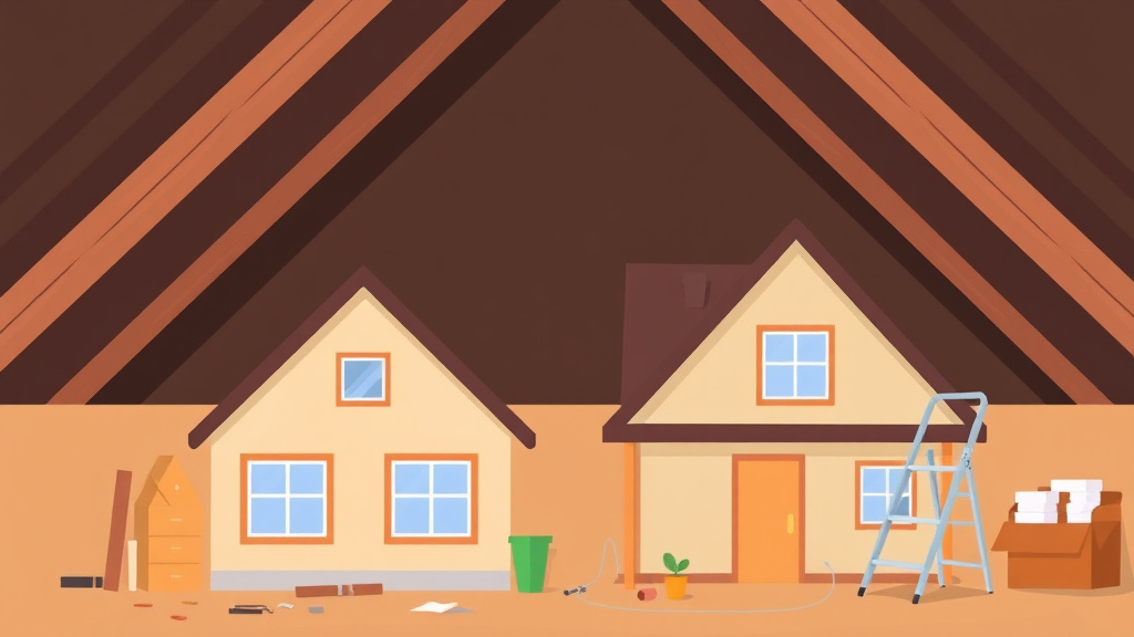 A professional illustration depicting attic and Crawl Space Maintenance