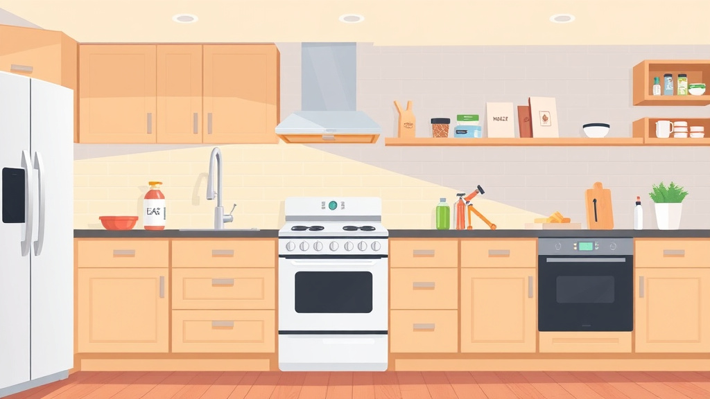Illustration showing key concepts related to cabinet and countertop maintenance