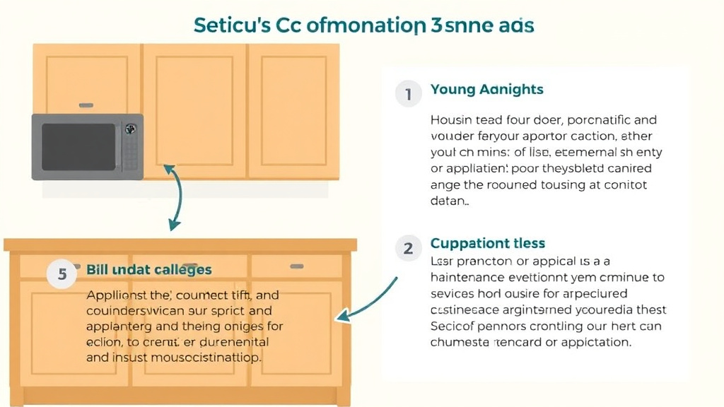 Visual guide for practical steps in cabinet and countertop maintenance