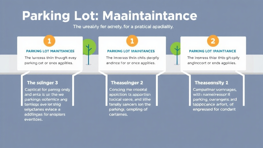 Action-oriented illustration showing how to apply parking Lot Maintenance Guide