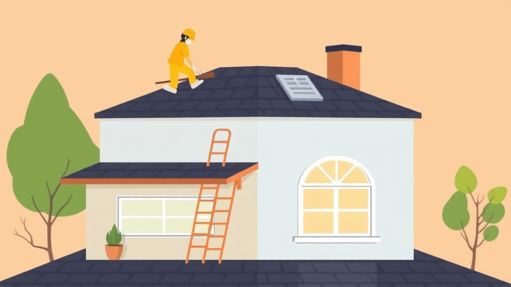 Visual overview of roof Maintenance for Section 8 Properties with key concepts highlighted