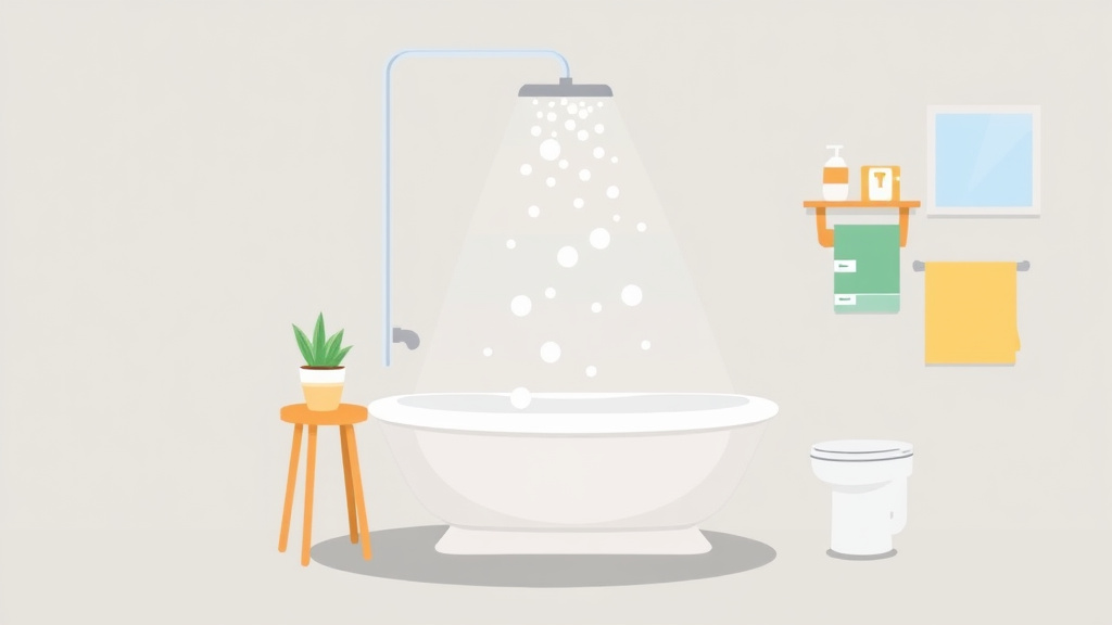 Visual overview of shower and Tub Maintenance Guide with key concepts highlighted