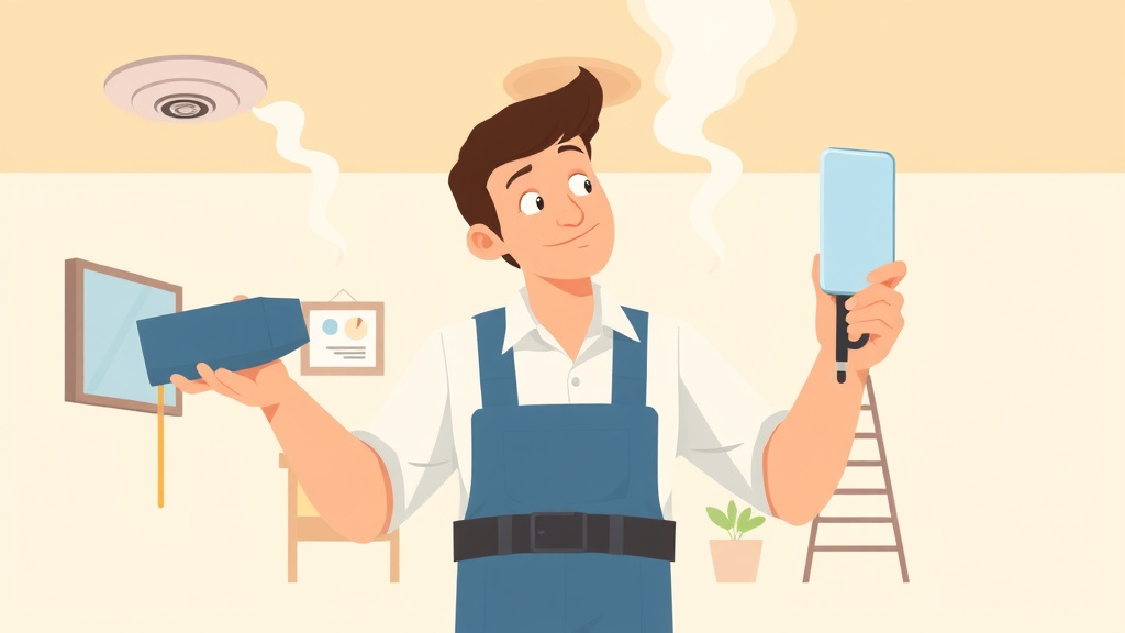 A professional illustration depicting smoke Detector Maintenance and Testing