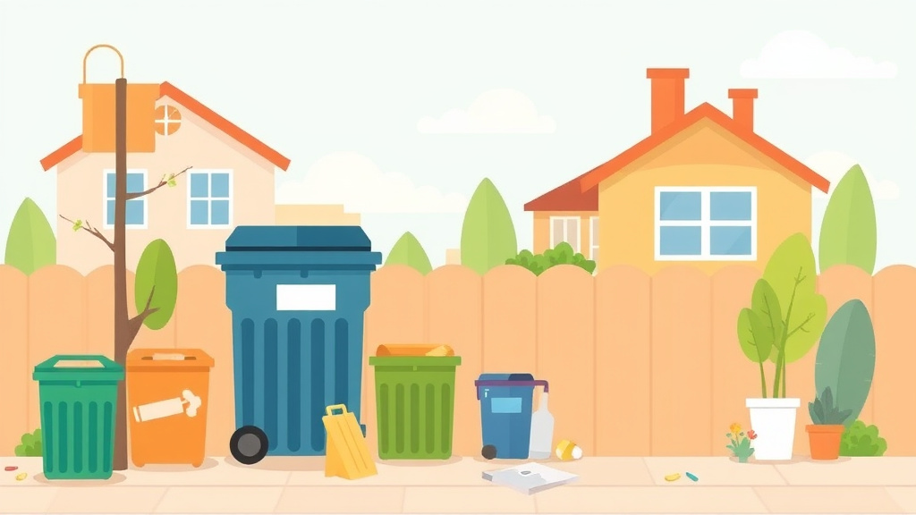 Visual overview of trash and Recycling Area Maintenance with key concepts highlighted