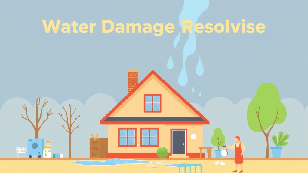 Clear illustration of water Damage Response Guide with supporting details