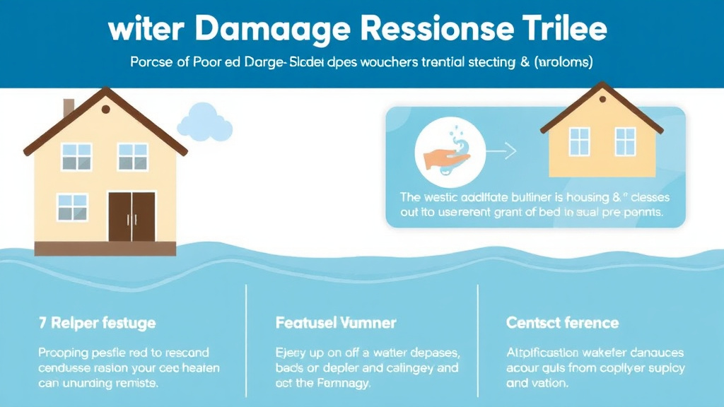 Action-oriented illustration showing how to apply water Damage Response Guide