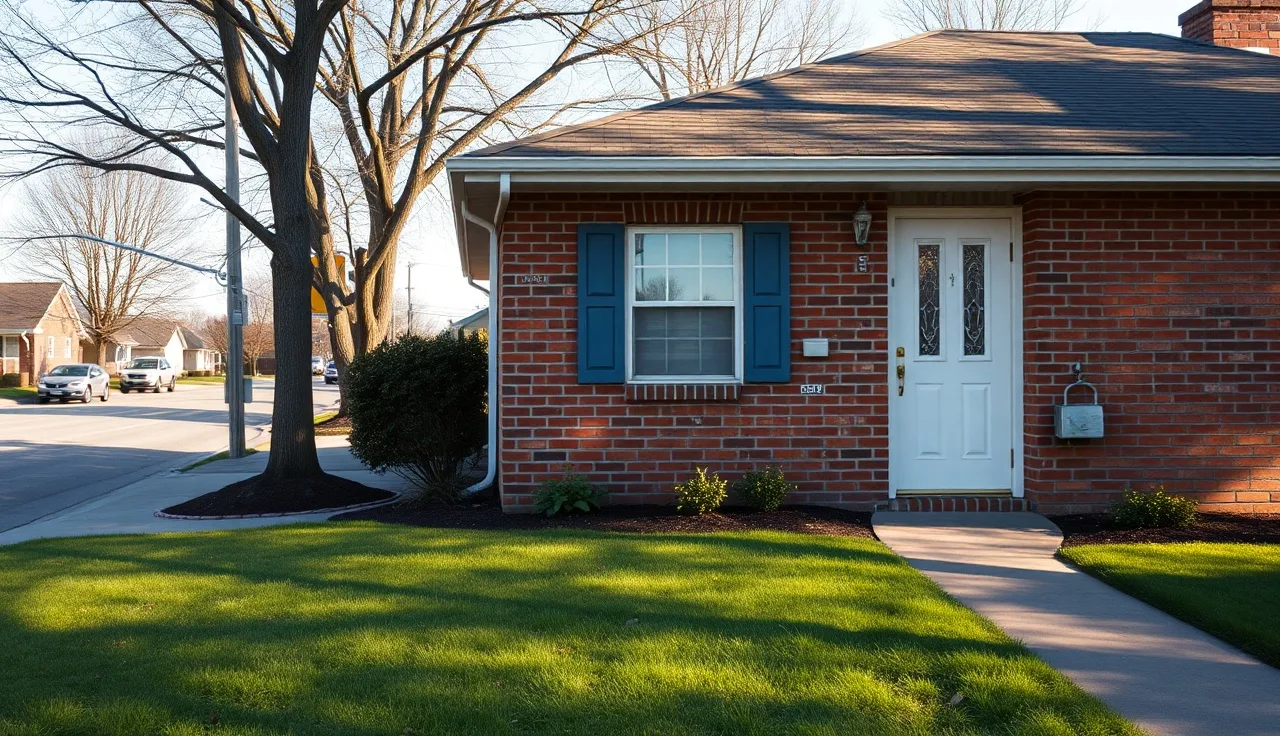 Single-family brick house on a quiet residential street available for rent