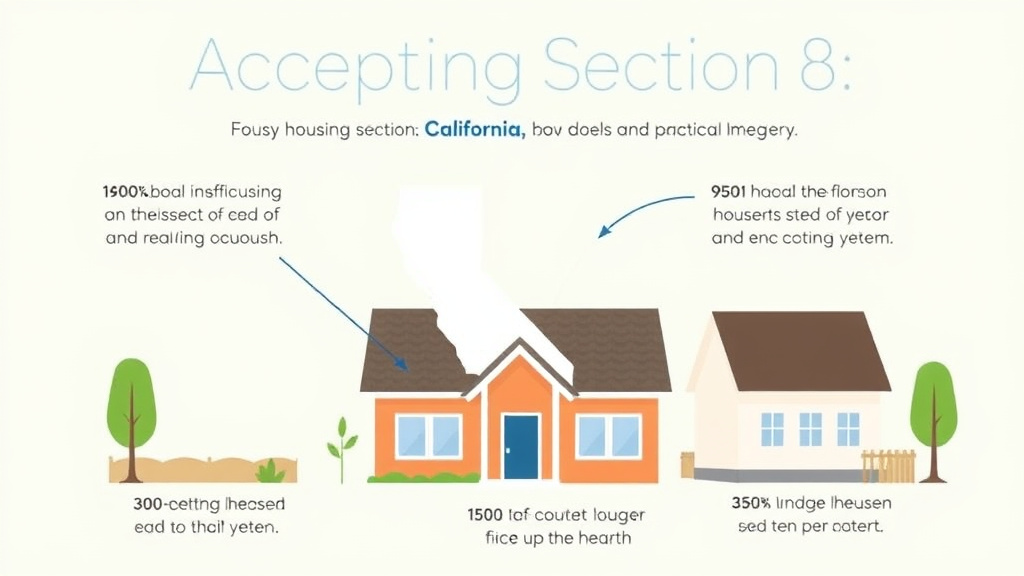 Visual guide for practical steps in accepting section 8 in california