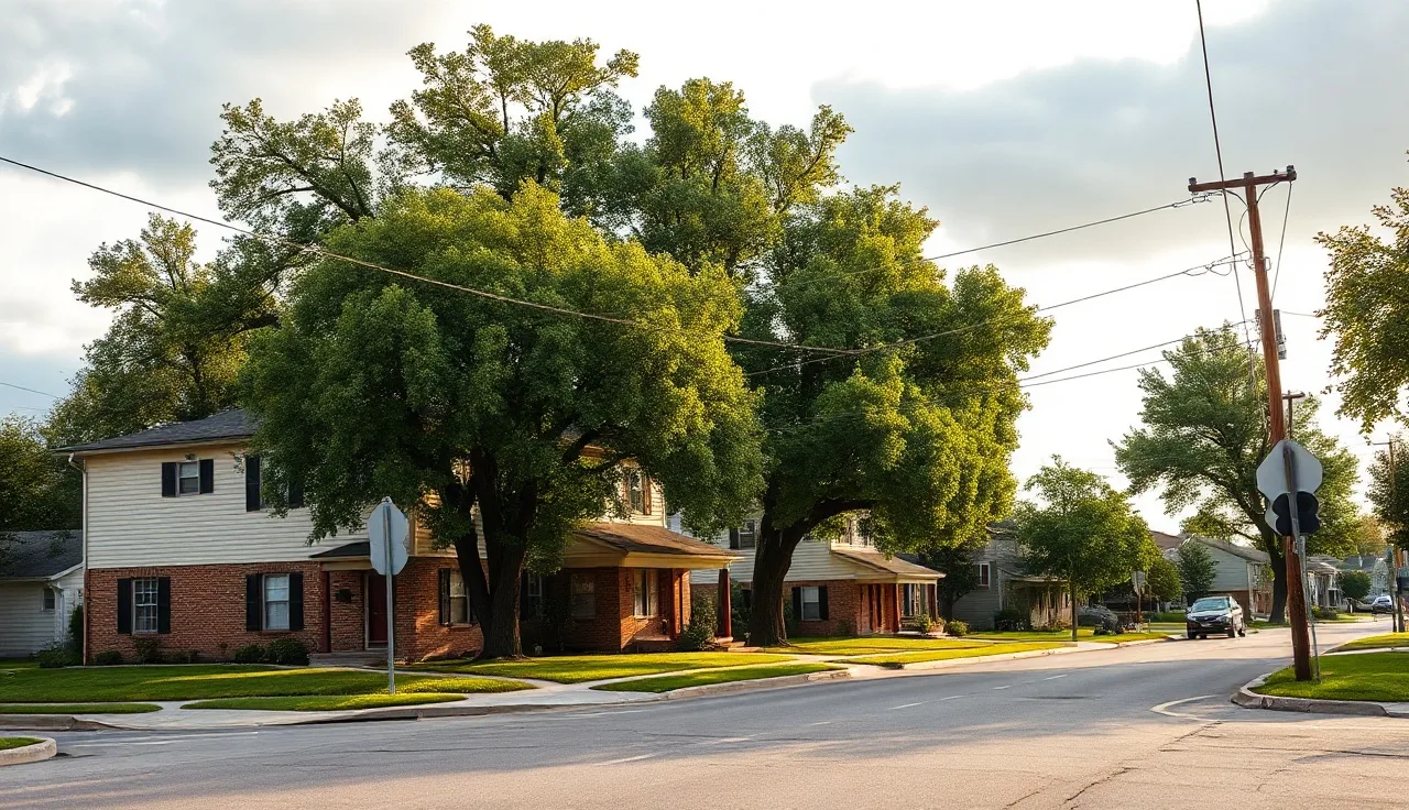 Brick two-story rental house on a Port Huron Michigan residential street