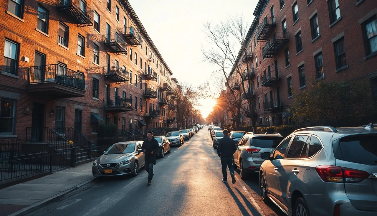 Bronx apartment buildings on a quiet residential street in afternoon light