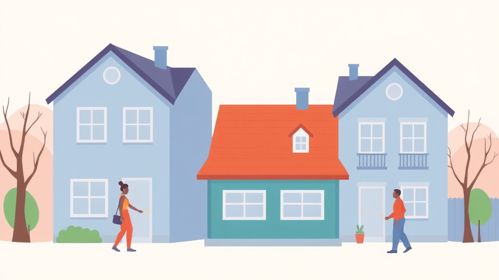 Illustration showing key concepts related to section 8 family housing options