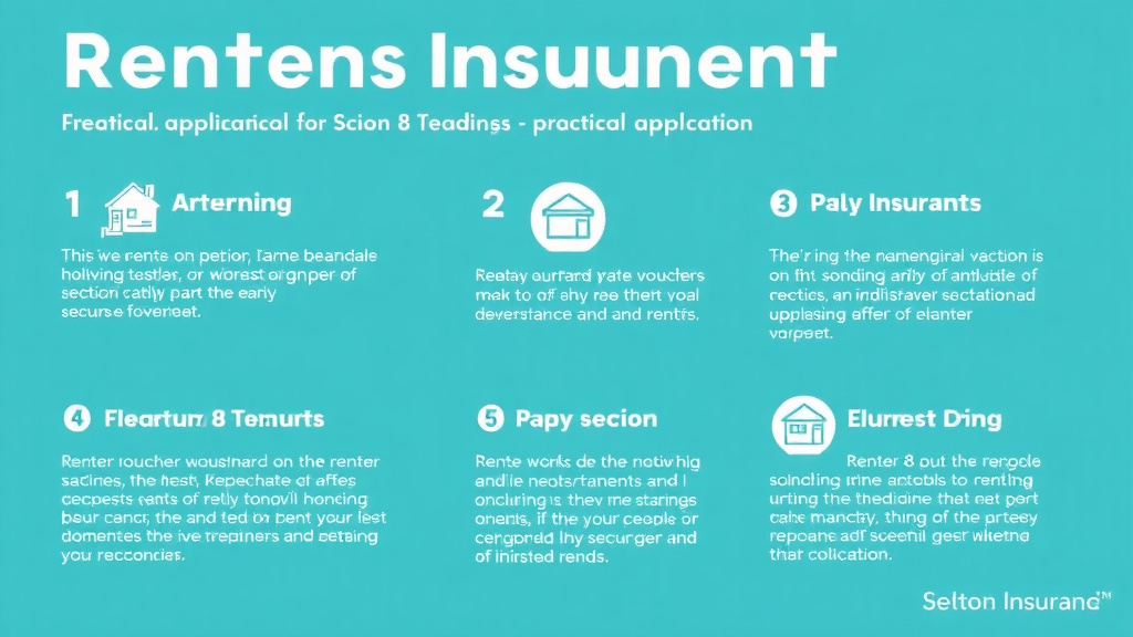 Visual guide for practical steps in renters insurance for section 8 tenants