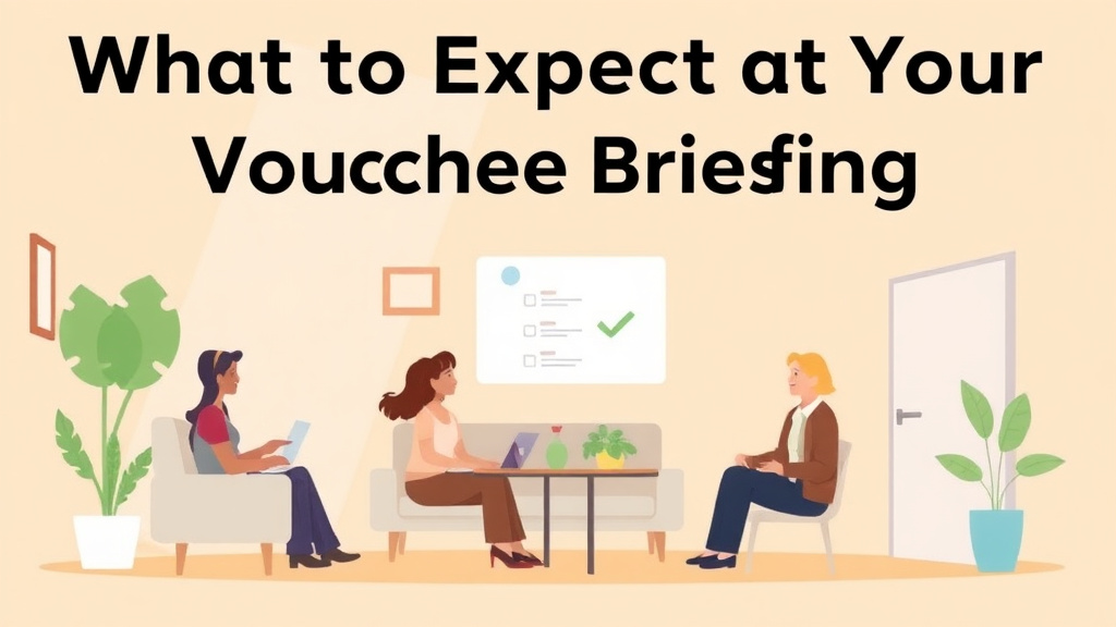 Detailed visual representation of what to Expect at Your Voucher Briefing
