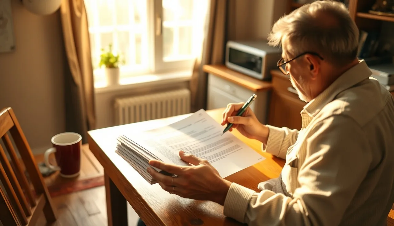 Person reviewing housing authority denial letters at a kitchen table