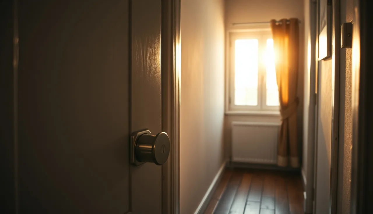 New deadbolt lock on apartment door, highlighting illegal lock-out concerns for tenants