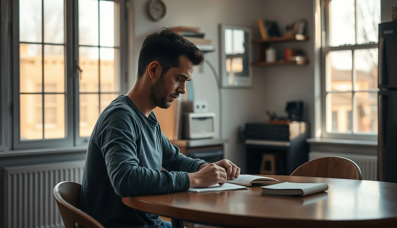 Person documenting a landlord refusal at a kitchen table, section 8 complaint process