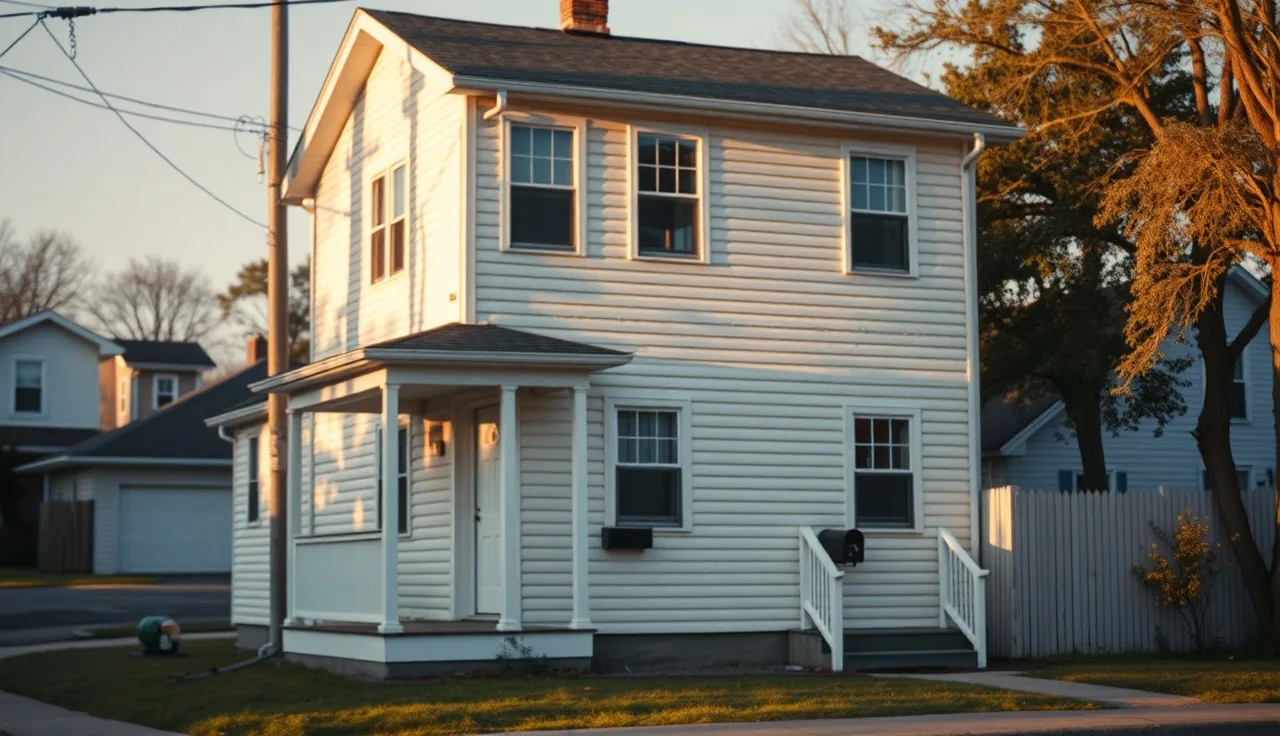 Exterior of a rental house on a residential street under Section 8 lease