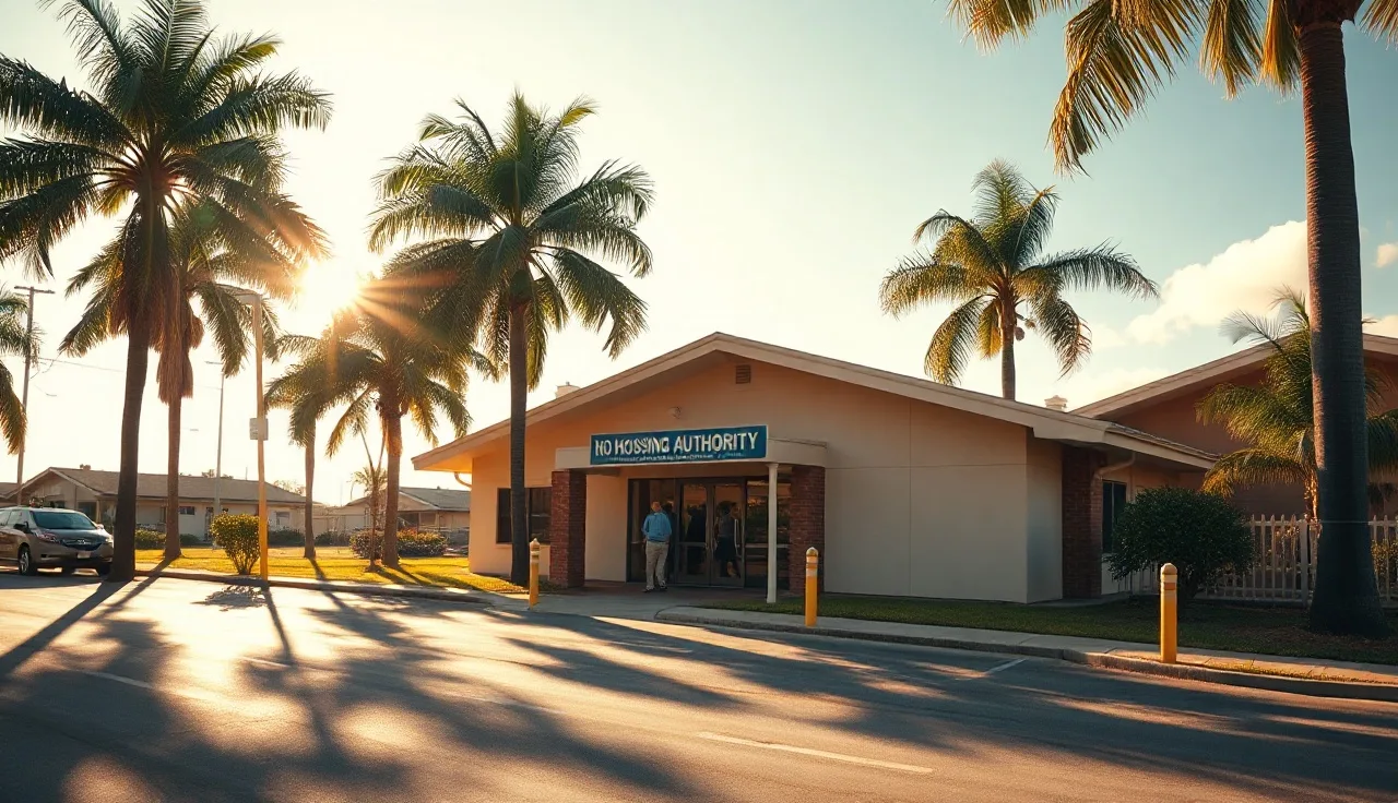 Broward County housing authority office exterior on a sunny Florida afternoon